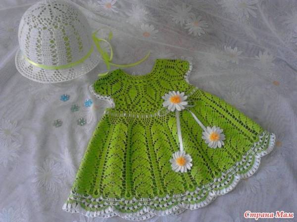 Детское платье крючком"Ромашка"
