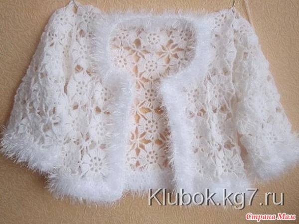 Кофточка  для девочек- вязание крючком.