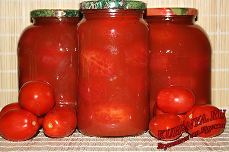 Помидоры, консервированные в томатном соке (в собственном соку)