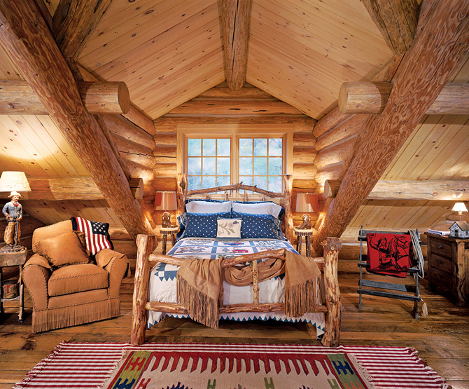 Спальня в деревянном доме
